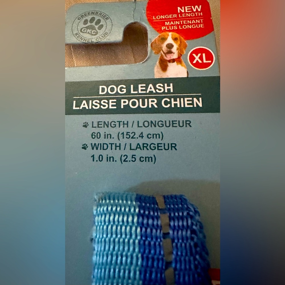 NWT GKC (Greenbrier Kennel Club) Leashe 60” long in blue shades
